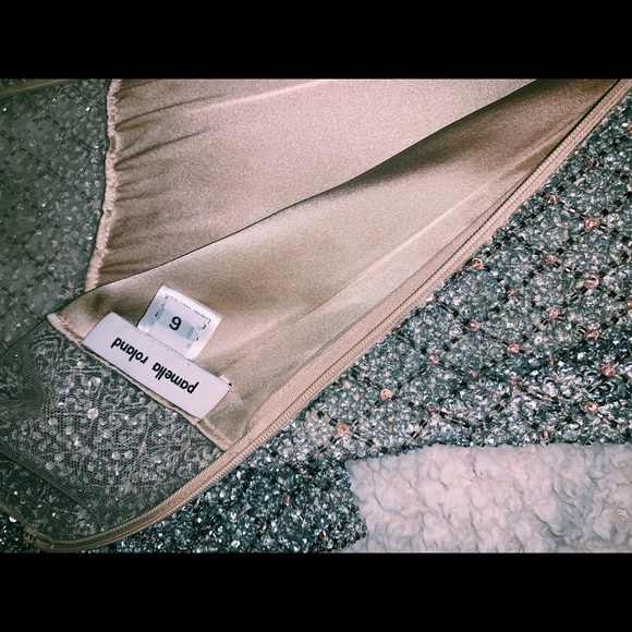 Pamella Roland Sequin fringe hem sheath dress - Picture 4 of 7